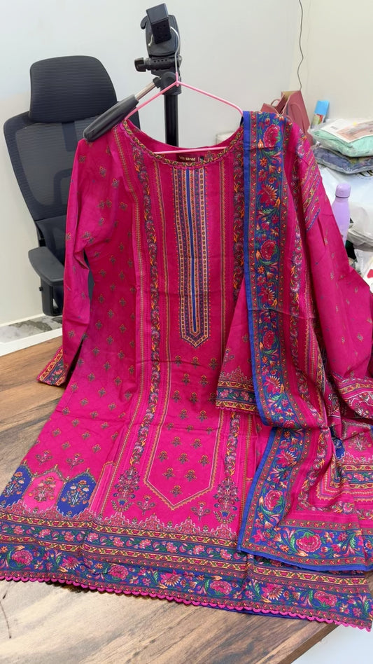 Bin saeed  printed winter khaddar 3pc