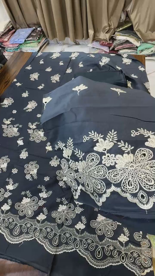 Rajbari luxury embroidered lawn 3pc