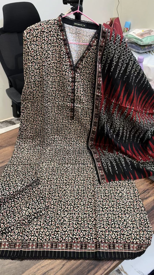 Bin Saeed printed winter khadar 3 pc