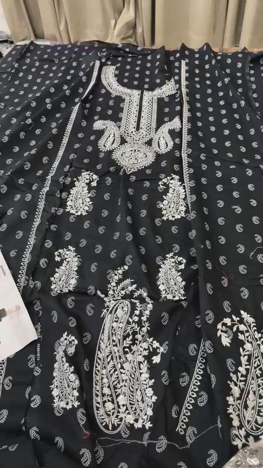 Nishat embroidered lawn 3pc with patches