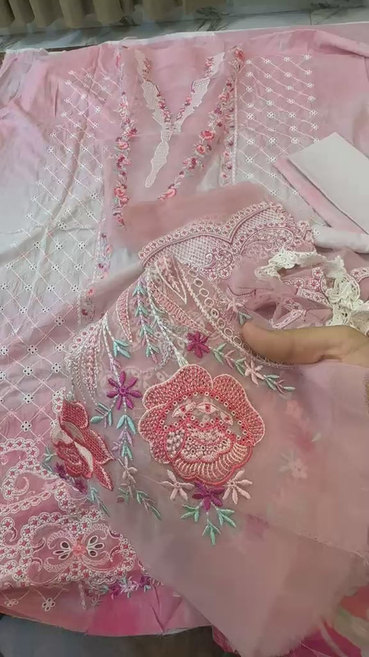 Mushq luxury embroided lawn 3pc on clearance