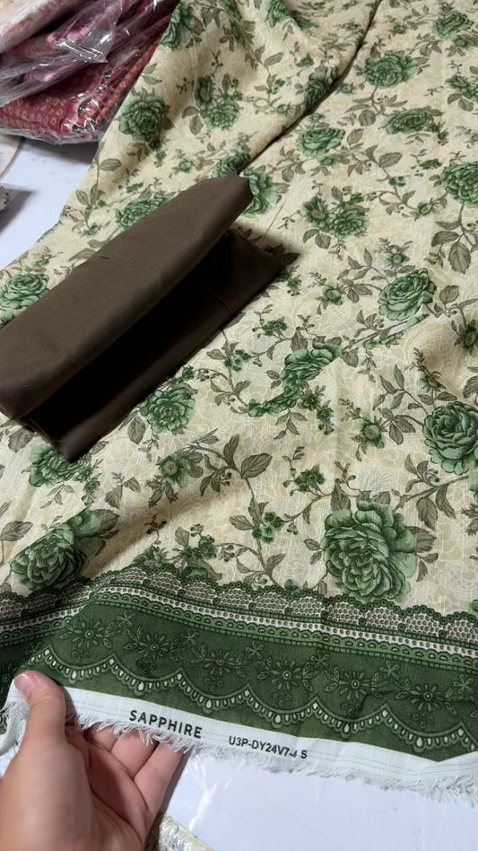 Sapphire printed khadar 2pc