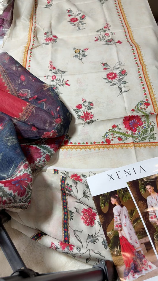 Xenia printed lawn 3pc