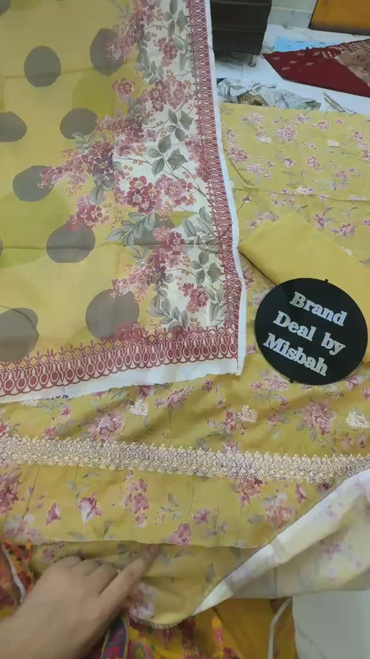 Sapphire embroidered lawn 3pc