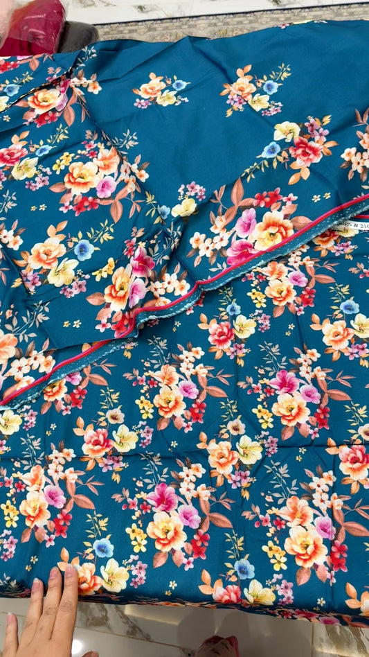 Bareeze printed linen shirt duppata clearance