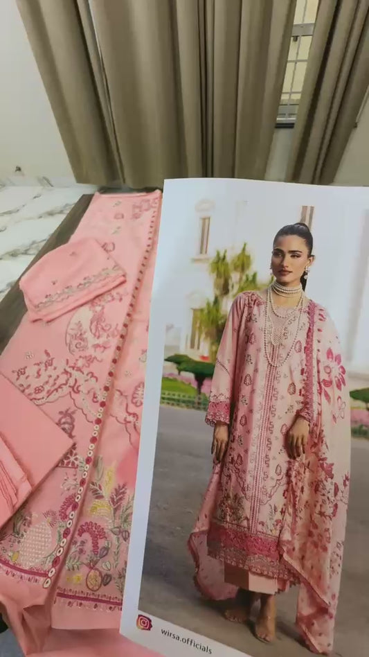 Wirsa luxury embroidered lawn 3pc with patches