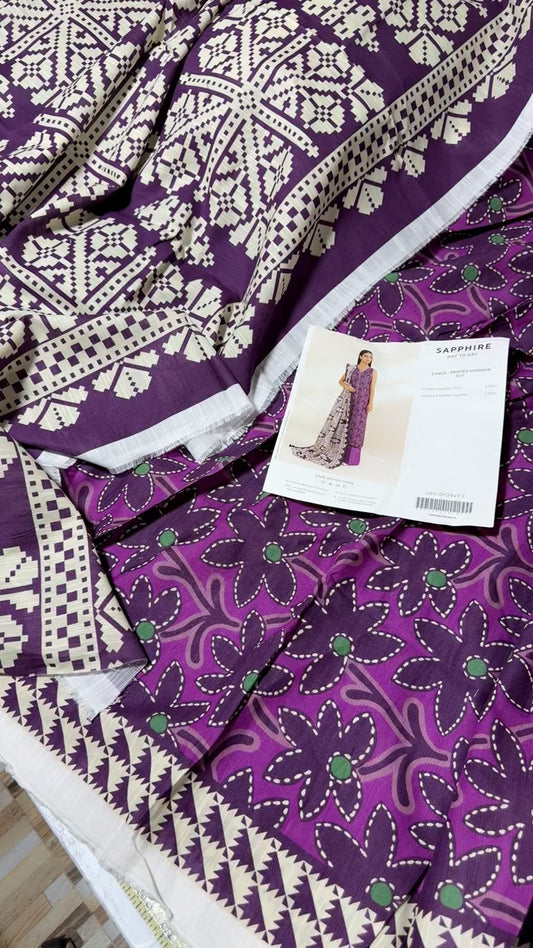 Sapphire printed khadar shirt duppata