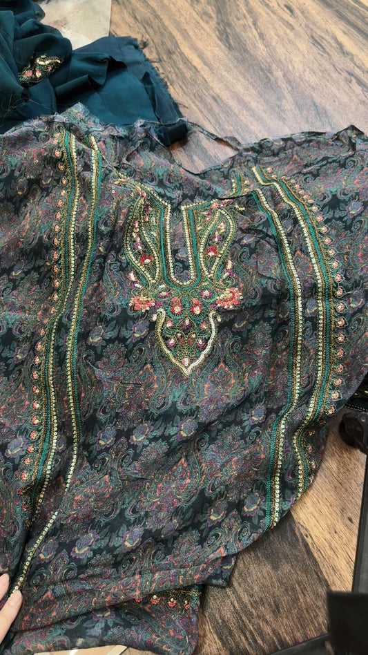 Charizma vasall luxury chiffon unstitch collection 3pc