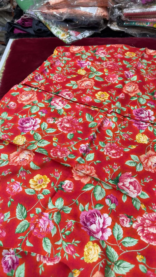 Printed winter coord set unstitched 2pc