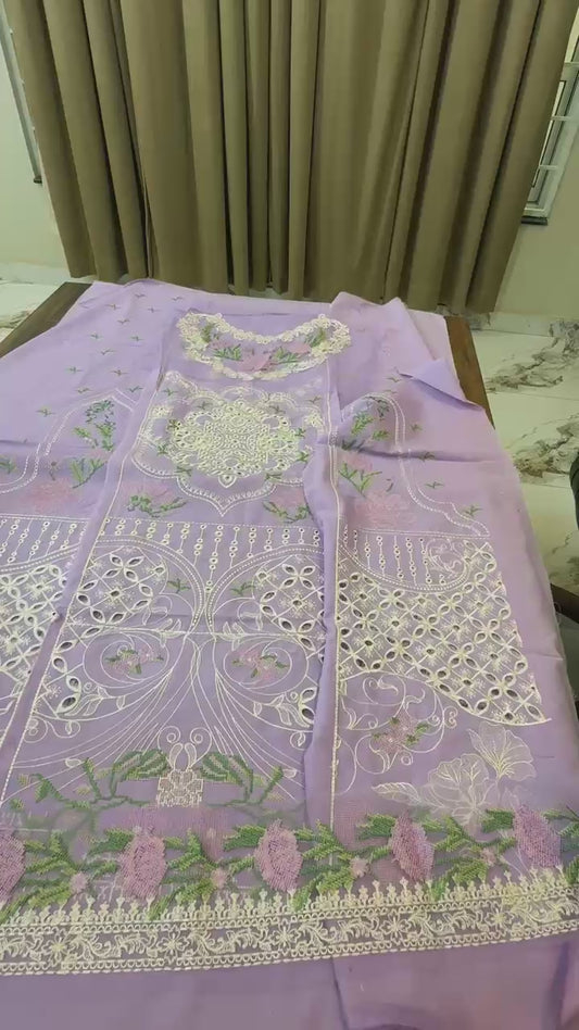 Nureh Riaz arts luxury embroidered lawn 3pc