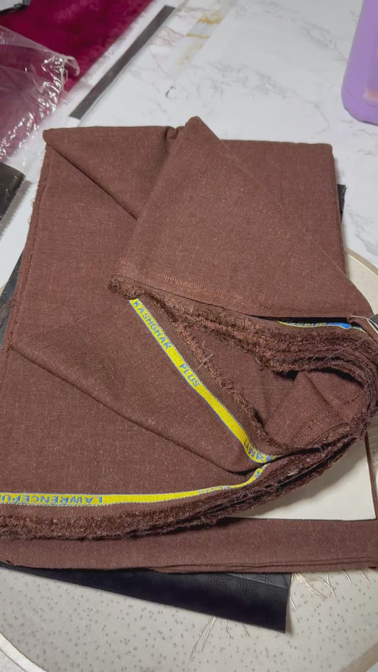 Lawrencepur pure wool blend fabric suit winter (brown)
