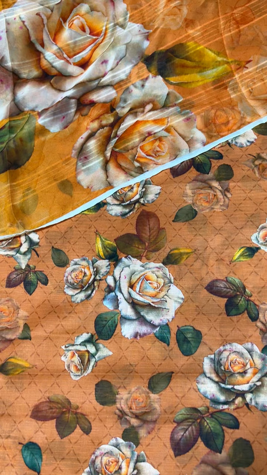 Printed lawn 3pc with chiffon duppata