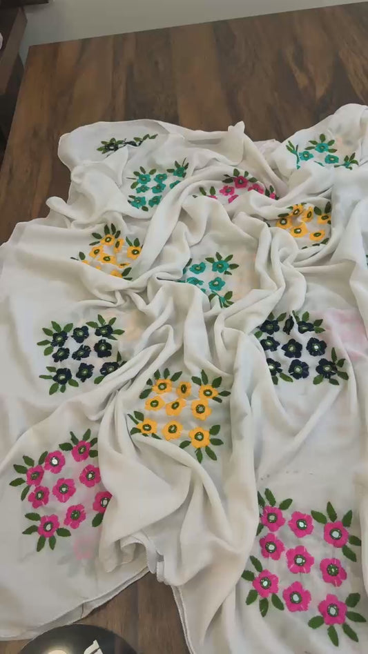 Lawn hand embroidered chaddar