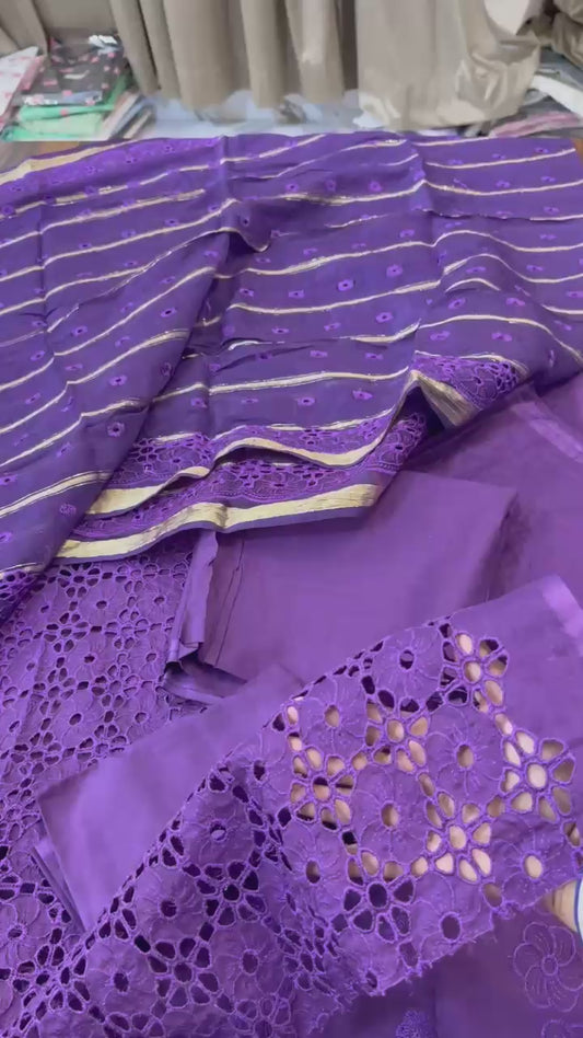 Embroided lawn 3pc