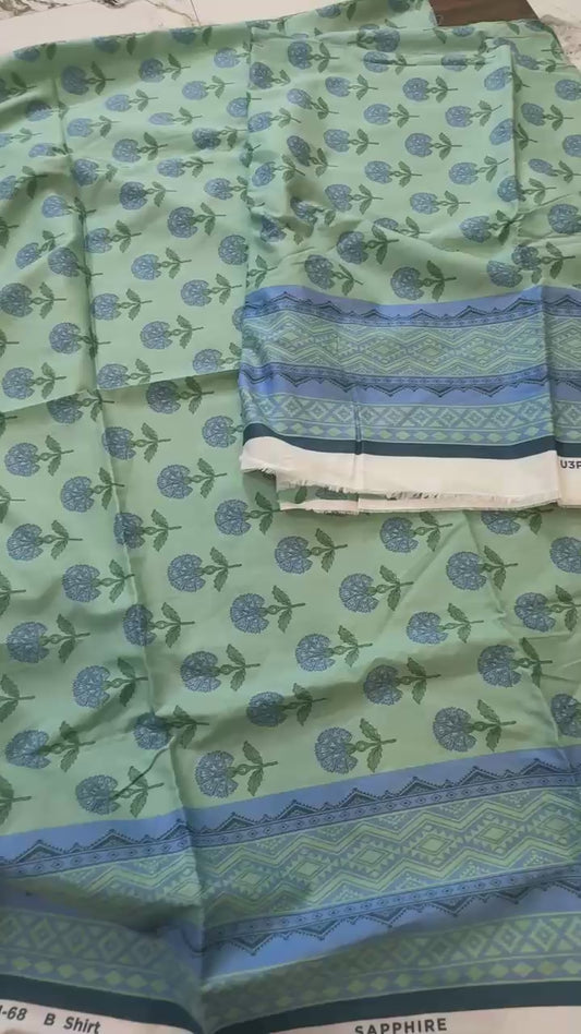 Sapphire printed lawn 3pc