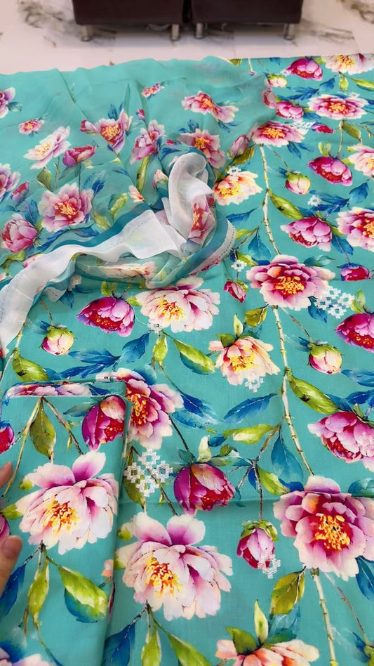 Bareeze style embroided linen 3pc