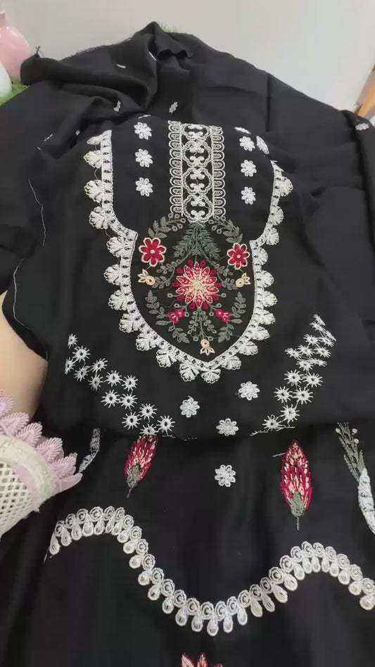 Riaz arts luxury embroidered winter 3pc