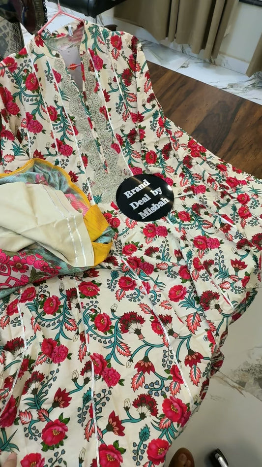 Khaadi stitched frock 3pc