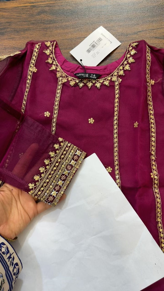 Kids stitched embroided 2pc