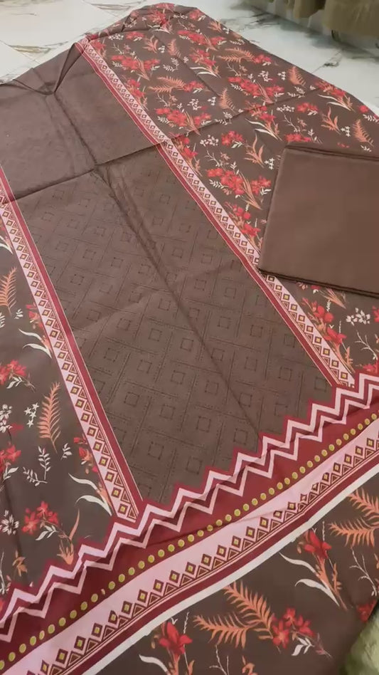 Lawn printed 3 pc on clearance
