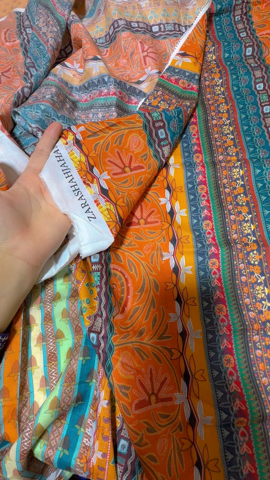 Zara shahjahan printed lawn shirt