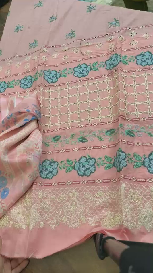 Nureh by Riaz arts luxury embroided lawn 3pc