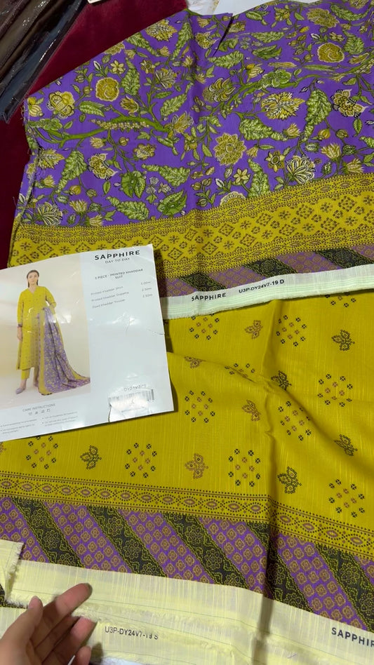 Sapphire printed khaddar 3 pc