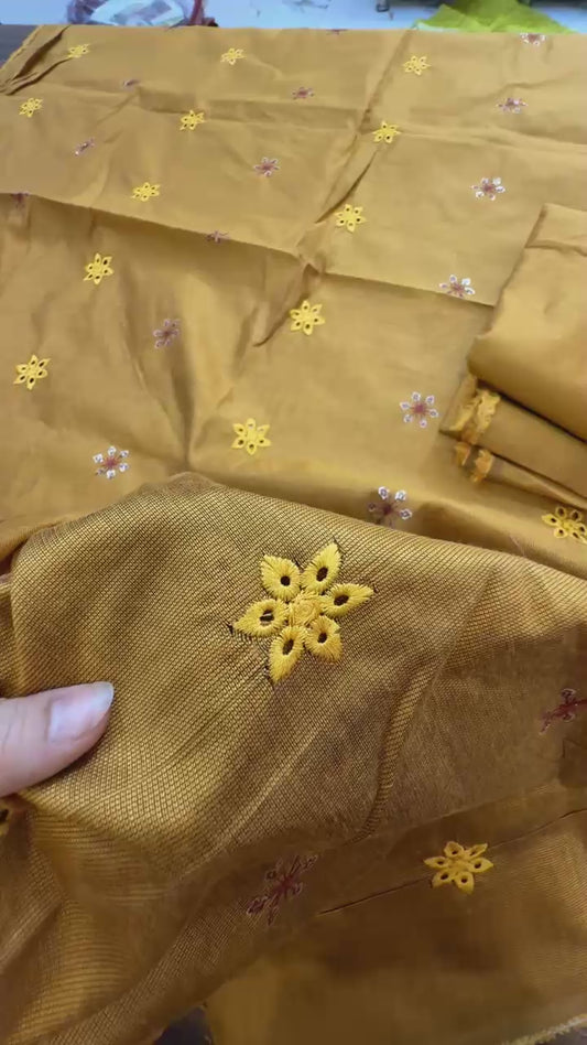 Pure khadi net embroided 2pc ( clearance)