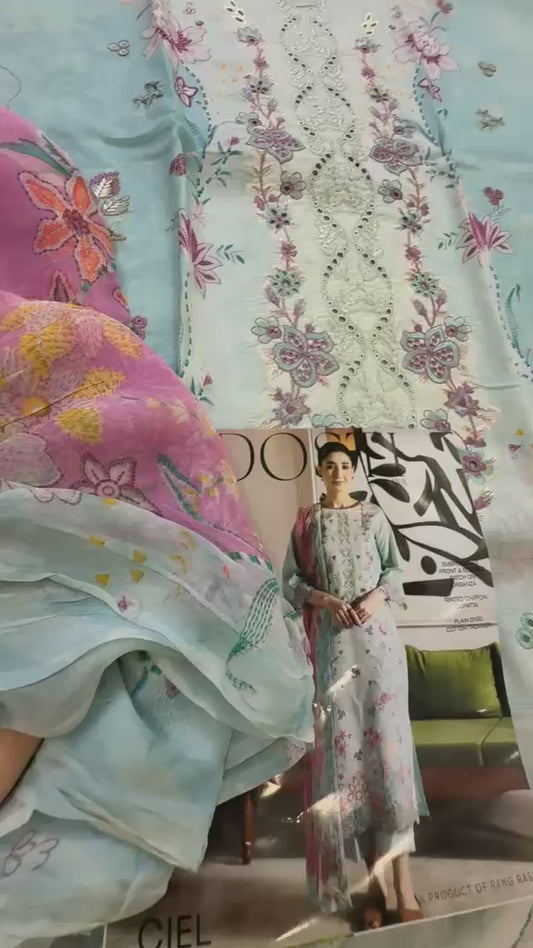 Rang rasiya Design 13 dosti luxury embroided lawn 3pc