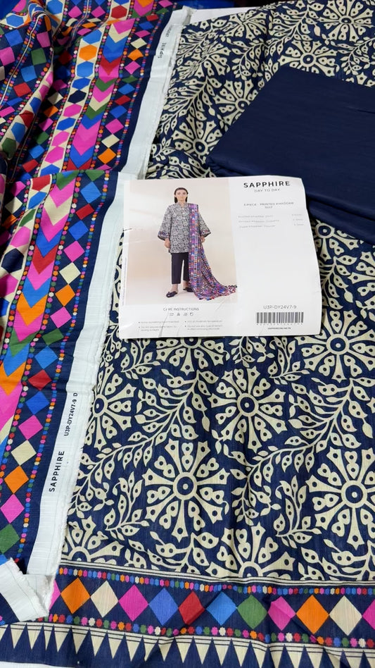 Sapphire printed khaddar 3pc