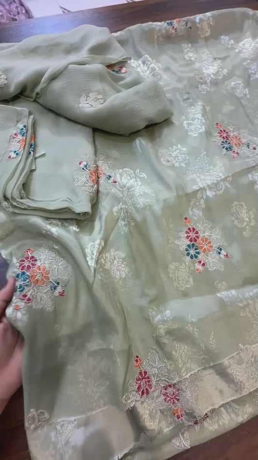 Chaina Patti embroided silk 2 pc