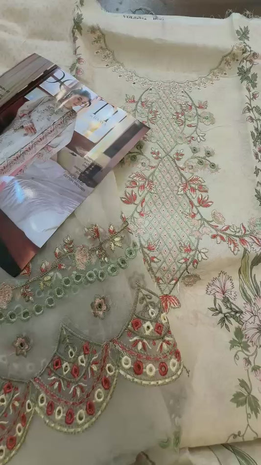 Rang rasiya Design 07 Dosti luxury embroidered lawn 3pc on clearance