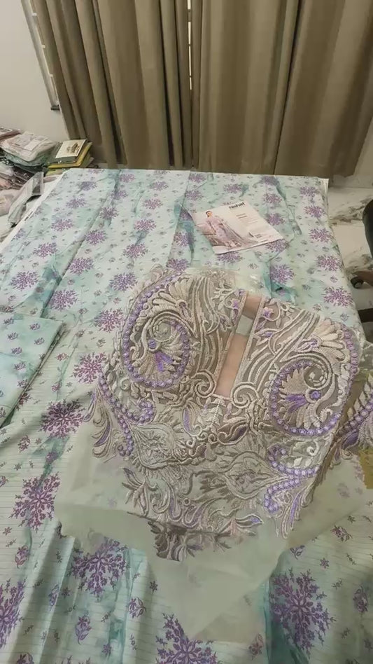 Nishat printed lawn 3pc with patches