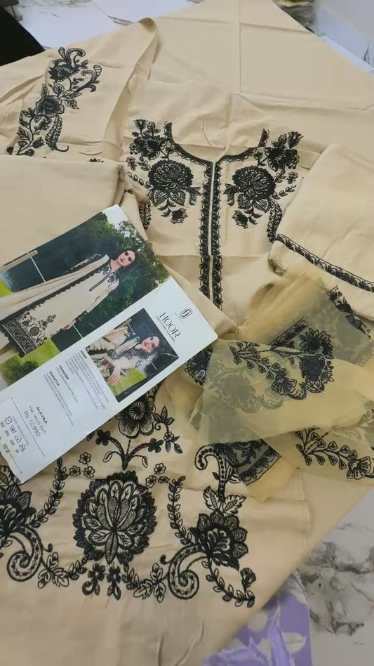 Faiza faisal luxury embroidered winter karandi 3pc