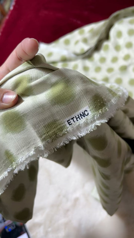 Ethnic printed raw silk shirt and trouser