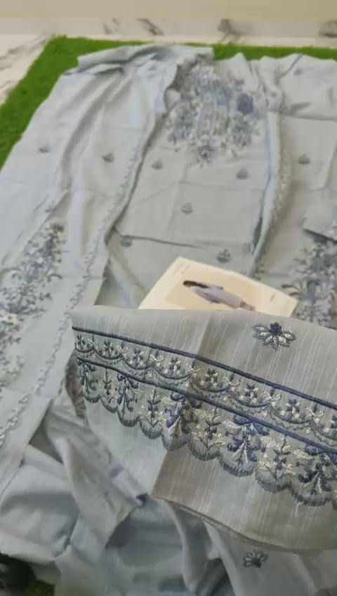 Beech tree embroidered khaddar 2 pc