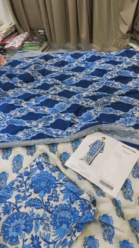 Sapphire Lawn Printed 3pc