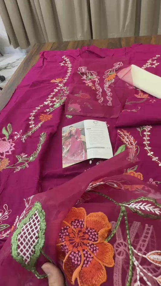 Crimson luxury embroidered lawn 3pc
