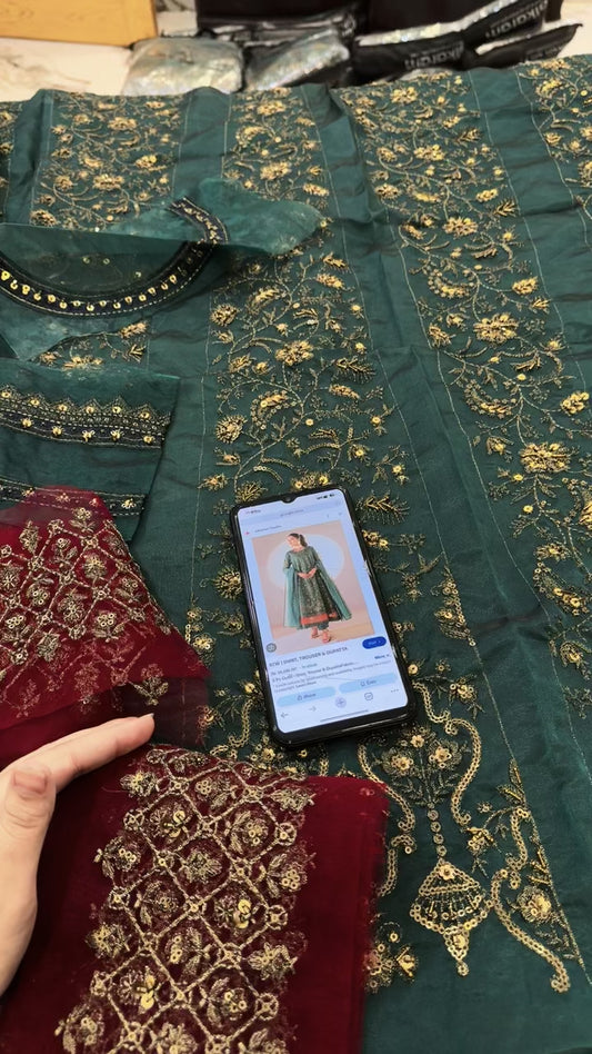 Alkaram festive maxi and trouser