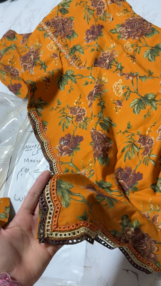 Adan's stitched khadar embroided 3pc medium large