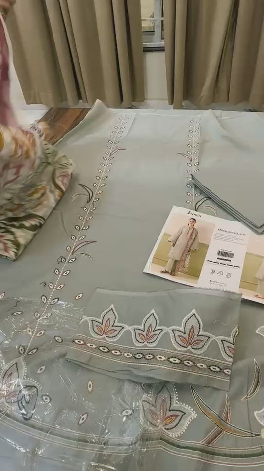 Jazmine luxury embroided lawn 3pc