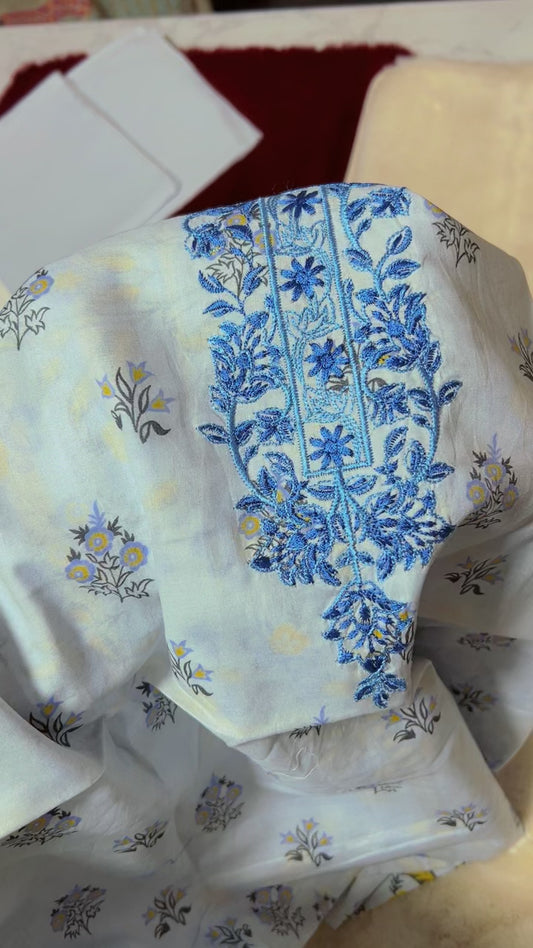 Safa noor embroided lawn shirt trouser
