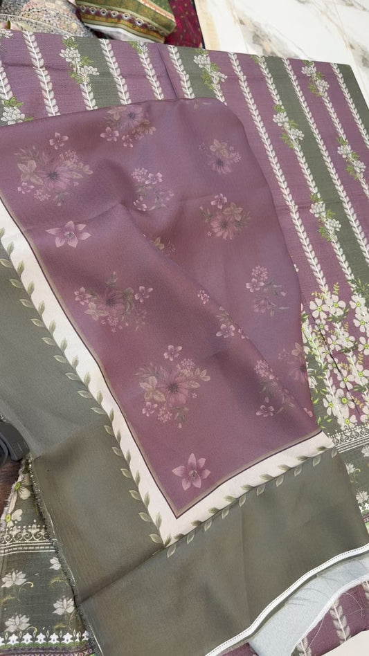 Zoya B printed winter shirt with wool shawl