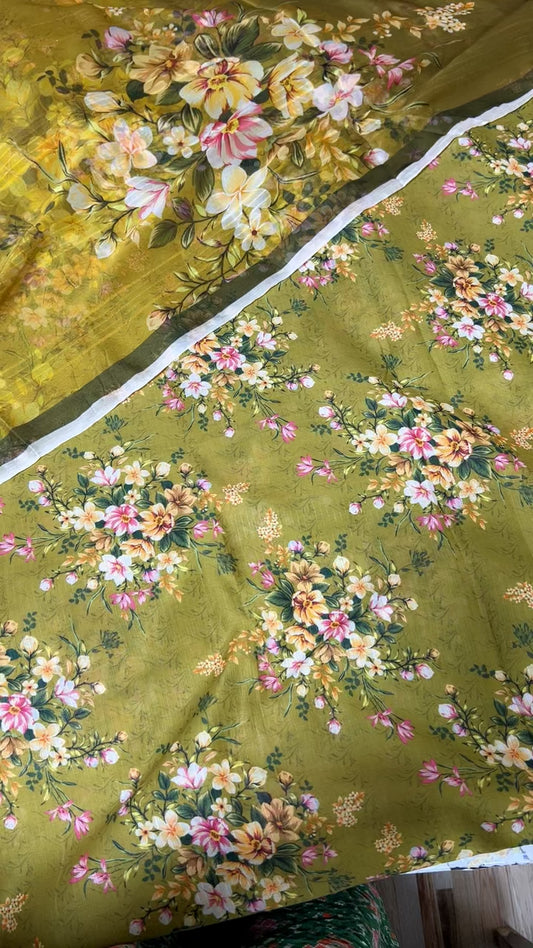 Printed lawn 3pc with chiffon duppata
