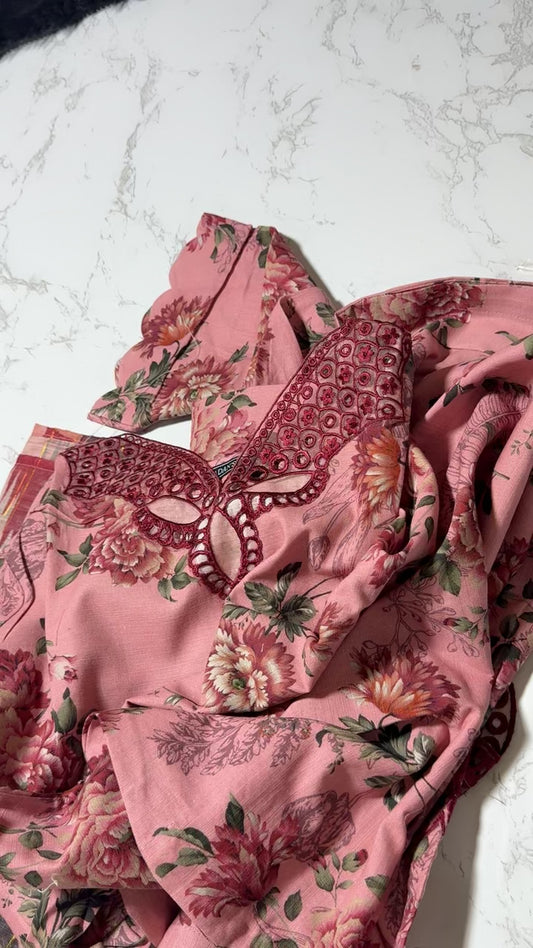 Adan's stitched khadar embroided 3pc (small size)