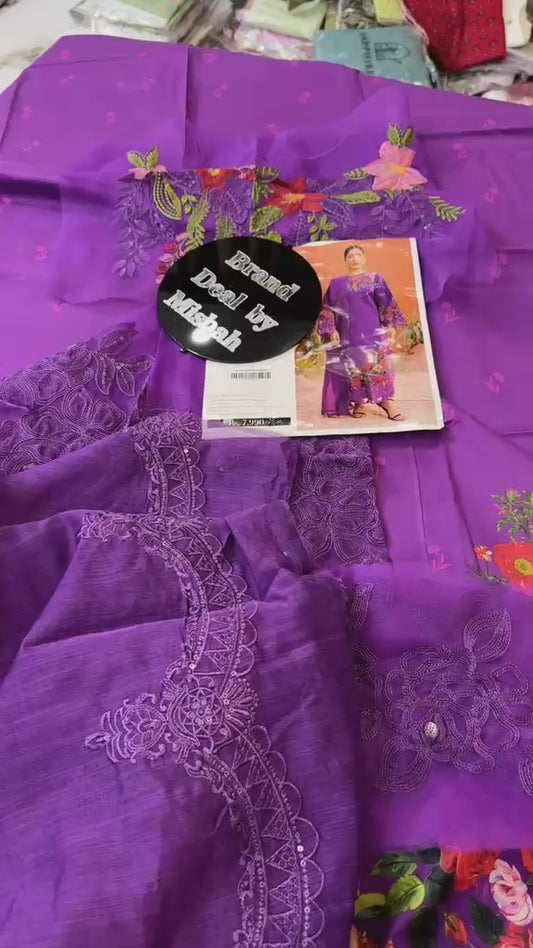 Parishay luxury embroidered lawn 3pc IB-13