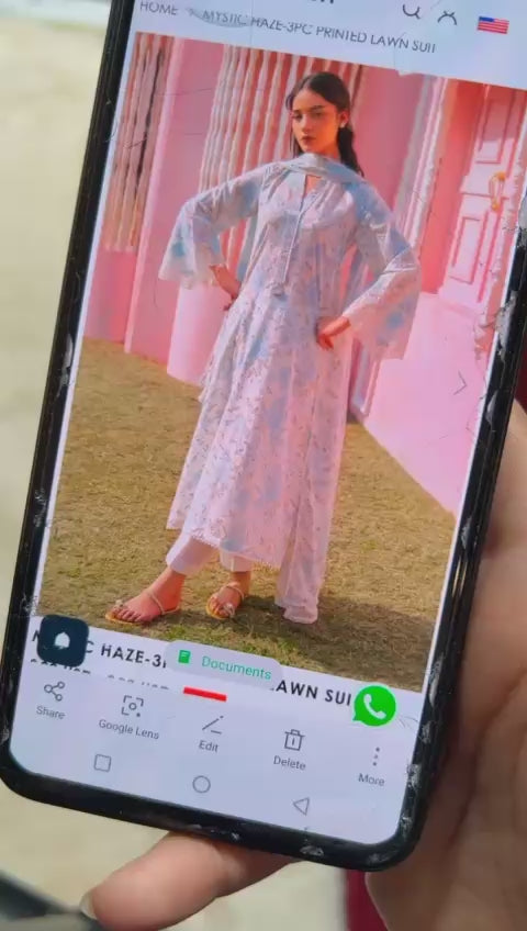 Cross stitch all over lawn print shirt and trouser