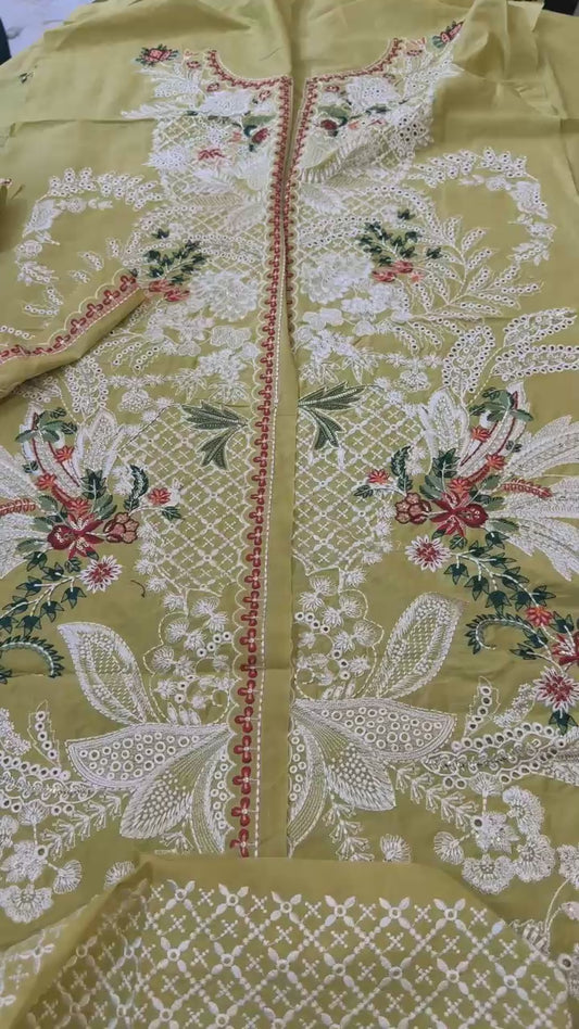 Hussain rehar embroidered lawn 2pc