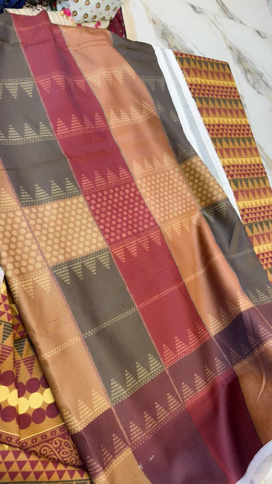 Zoya B printed winter shirt with wool shawl