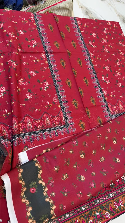 Zoya B printed winter shirt with wool shawl